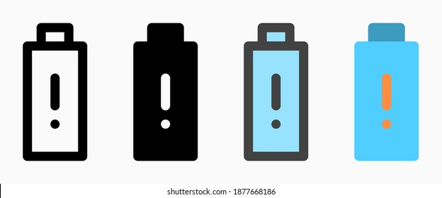 low battery level icon vector suitable for battery indicator interface isolated on white background