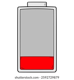 low battery level indicator illustration hand drawn isolated vector