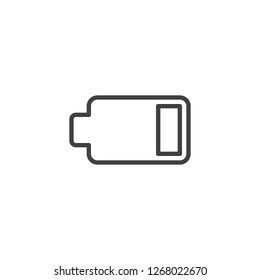 Low battery level outline icon. linear style sign for mobile concept and web design. Charging battery simple line vector icon. Symbol, logo illustration. Pixel perfect vector graphics