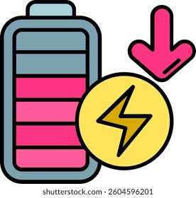 Low battery Line vector Icon Design