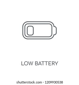 Low Battery linear icon. Low Battery concept stroke symbol design. Thin graphic elements vector illustration, outline pattern on a white background, eps 10.