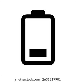 Icono de objeto de batería baja diseño de arte moderno en blanco y negro con contorno audaz 