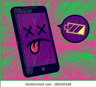 Low Battery Smartphone needs recharge, mobile phone battery life duration problems