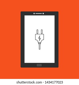 low battery smartphone, Power plug vector icon for web
