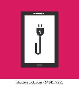 low battery smartphone , Power plug vector icon template