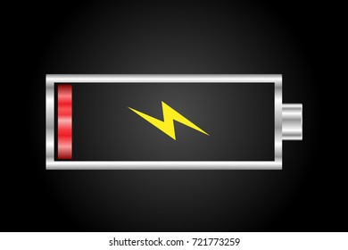 Low Battery  status icon vector illustration