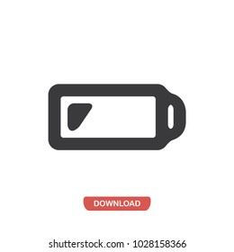 Low battery status vector icon