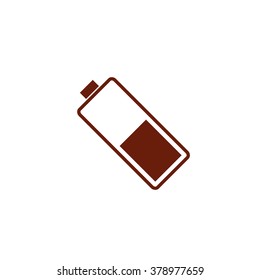 Low battery. Vector icon brown
