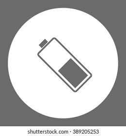 Low battery. Vector icon grey and white
