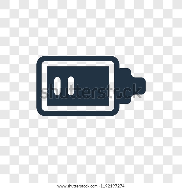 Low Battery vector icon\
isolated on transparent background, Low Battery transparency logo\
concept