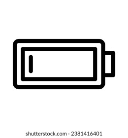 low battery vector icon on white background