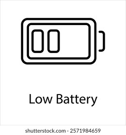 Low Battery Vector icon stock illustration