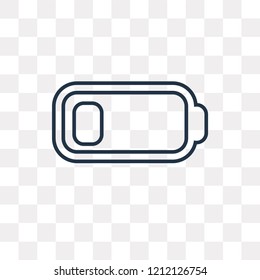 Low Battery vector outline icon isolated on transparent background, high quality linear Low Battery transparency concept can be used web and mobile