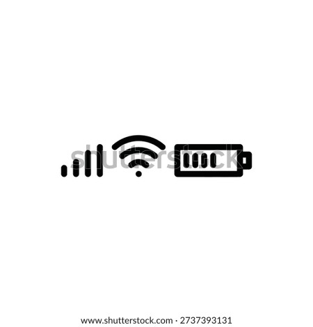 Low battery and wireless signal indicators shown in a simple design