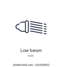 low beam icon from shapes outline collection. Thin line low beam icon isolated on white background.