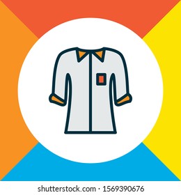 Low bias roll icon colored line symbol. Premium quality isolated clothing element in trendy style.