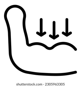 Low bicep icon outline vector. Arm muscle. Power gym