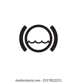 Icono de líquido de frenos bajo Icono de signo Vector