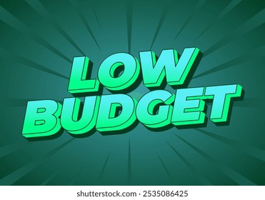 Geringes Budget. Texteffekt-Design im 3D-Stil mit guten Farben