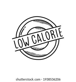 low calorie doodle icon, vector illustration