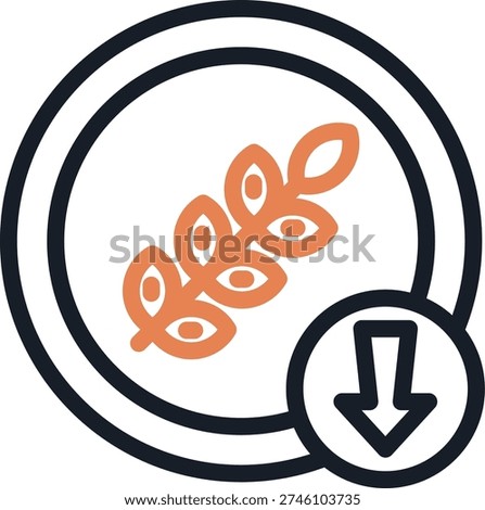Low Calorie Line Due Icon Design
