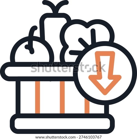 Low Calorie Line Due Icon Design