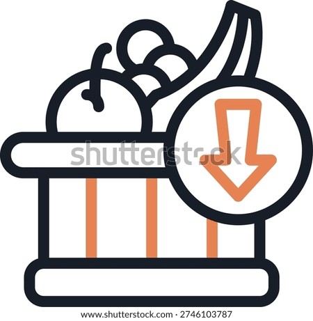 Low Calorie Line Due Icon Design