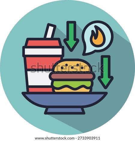 Low Calorie Menu Icon isometric Vector Illustration
