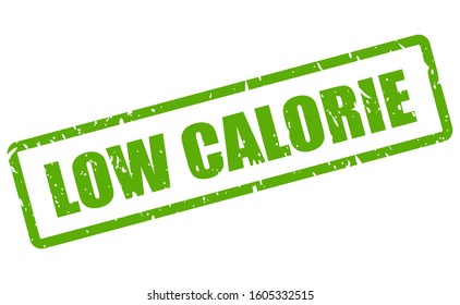 Low Calorie Rectangle Stamp On White Background