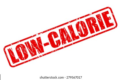 Low calorie red stamp text on white