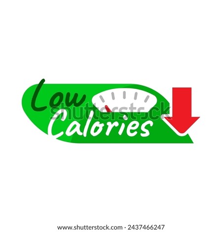 low calories label concept illustration flat design vector. simple modern graphic element icon
