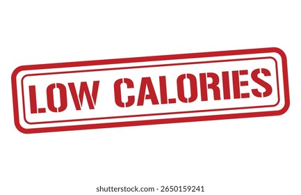 LOW CALORIES Vector de texto de sello rojo, sello de goma