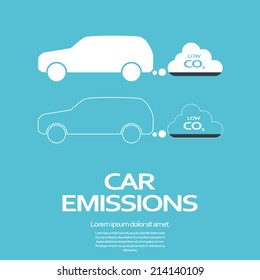 Low Car Emissions Concept. Eps10 Vector Illustration.