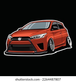 low car modification illustration vector design