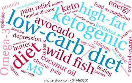Low Carb Diet word cloud on a white background. 