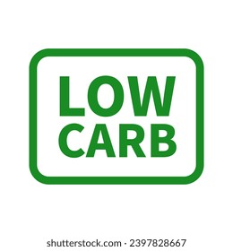 Low Carb In Green Line Rectangle Shape For Product Promotion Label Information Sign Business Marketing
