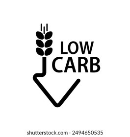 Icono LOW CARB sobre fondo blanco