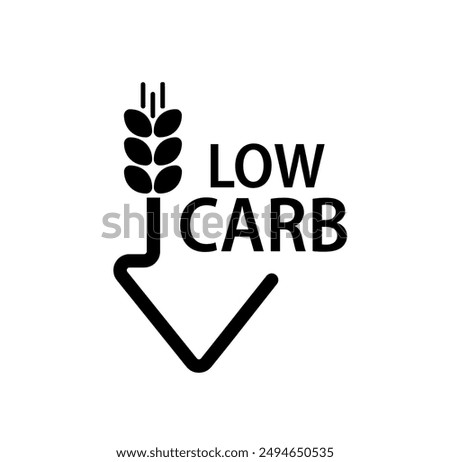 LOW CARB icon on white background