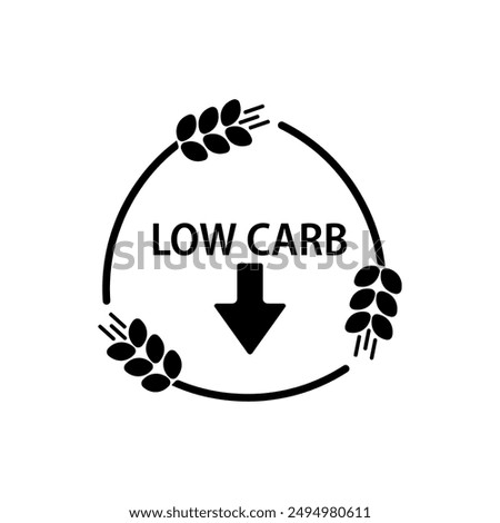 LOW CARB icon on white background
