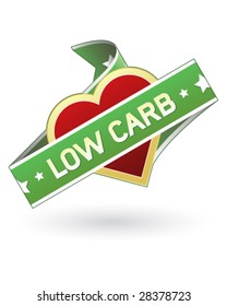 Low carb labels sticker for food product packaging, print materials, or website