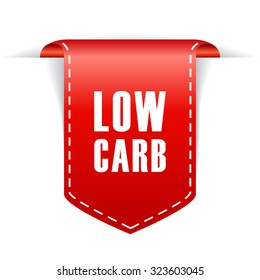 Low carb product ribbon isolated on white background