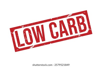 LOW CARB Red rubber stamp on white background. LOW CARB stamp sign. LOW CARB stamp.