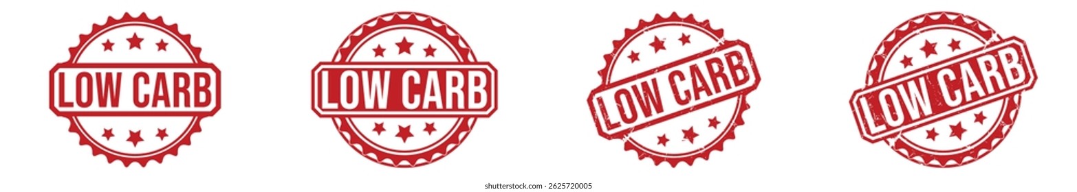 LOW CARB rubber stamp vector illustration on white background