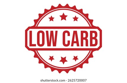LOW CARB rubber stamp vector illustration on white background