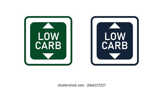 Low carb sticker. Line icon concept. Healthy food symbol. Vector illustration