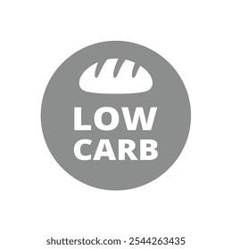 Low carb vector label. Low carbohydrates circle sticker.