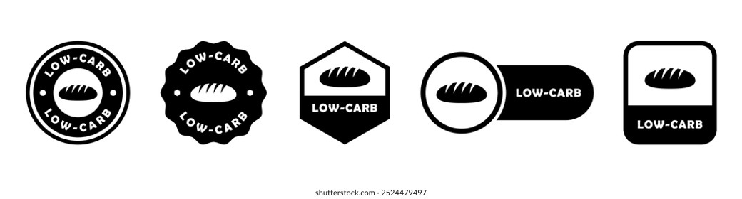 Low Carb - vector signs for food package labeling.