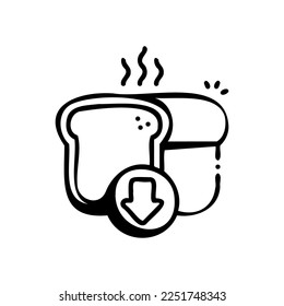 Low carbo diet vector icon hand drawn style.Can be use for wedding invitation, card design and background design