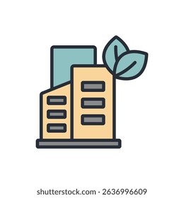 low carbon city icon collection .design style with background