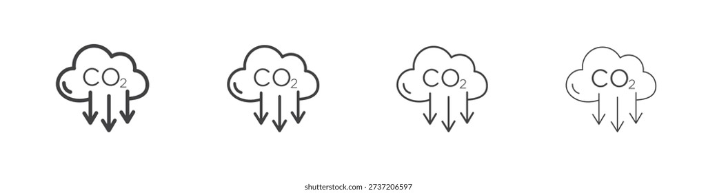 Low carbon dioxide icon collection logo vectors, set vector icons